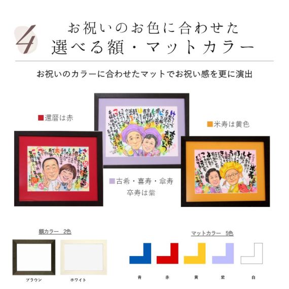 似顔絵名前ポエム 還暦の御祝 還暦祝い 古希 喜寿 米寿のプレゼントに